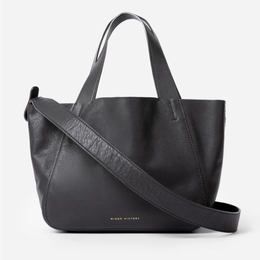 Minor History Black Leather Little Times Tote